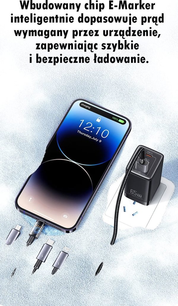 Usams Καλώδιο 4 σε 1 US-SJ739 Sufeng, 2xUSB-C/Lightning/MicroUSB, 15W, 1.2m, Αλουμίνιο