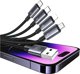 Usams Καλώδιο 4 σε 1 US-SJ739 Sufeng, 2xUSB-C/Lightning/MicroUSB, 15W, 1.2m, Αλουμίνιο