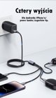 Usams Καλώδιο 4 σε 1 US-SJ739 Sufeng, 2xUSB-C/Lightning/MicroUSB, 15W, 1.2m, Αλουμίνιο