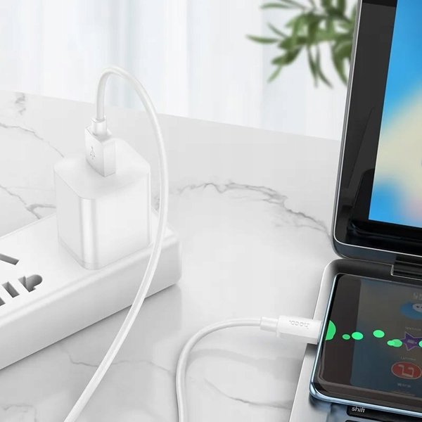 Καλώδιο USB A σε USB C Hoco PD 2,4A 27W 1 μέτρο λευκό X96