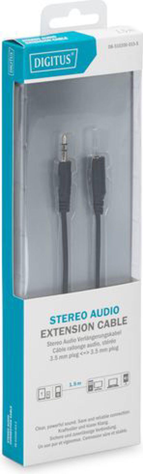 Kabel Digitus Jack 3.5mm - Jack 3.5mm 1.5m czarny (DB-510200-015-S)