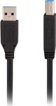 Kabel USB Sharkoon USB-A - USB-B 3 m Czarny (4044951015658)