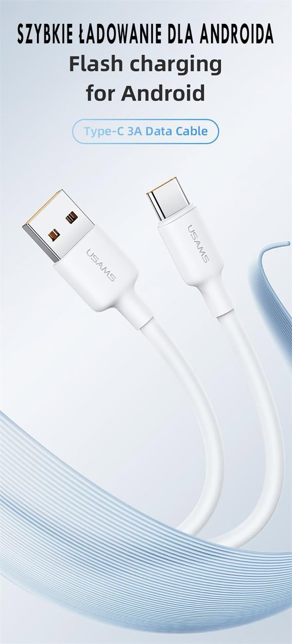 Καλώδιο USAMS US-SJ603 U84 3A USB-C σε USB-A 3m λευκό