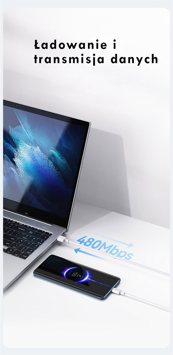 Καλώδιο USAMS US-SJ603 U84 3A USB-C σε USB-A 3m λευκό