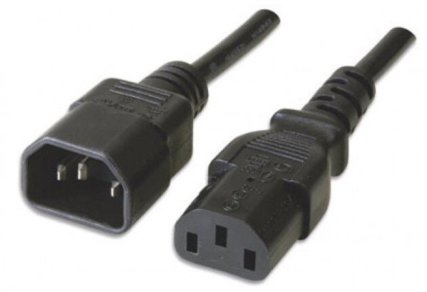 Manhattan Kabel Zasilajacy Czarny 3m C13 C14