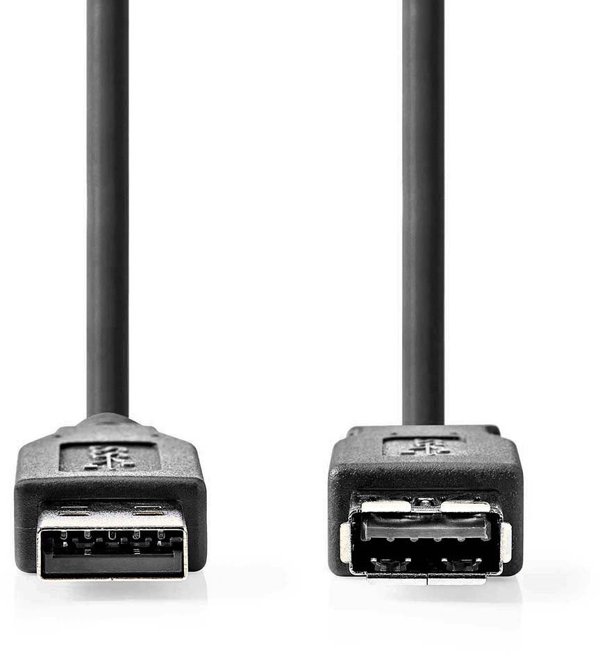 Kabel USB Nedis USB-A - USB-A 3 m Czarny (CCGL61010BK30)