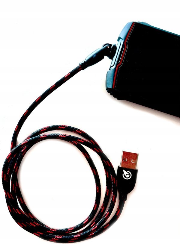 Kabel USB . YANOSIK KABEL TYP-C ROTATE CZARNY/CZERONY + LOGO