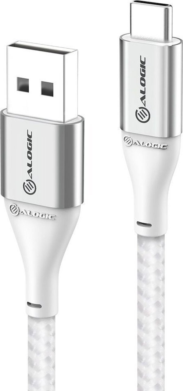 Καλώδιο USB Alogic USB-A σε USB 2.0, 3A, 480Mbps, 0.3m, Ασημί