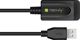 Techly Ενεργό Καλώδιο Επέκτασης USB 2.0 A-A, 5m, Μαύρο (IUSB-REP20TY)