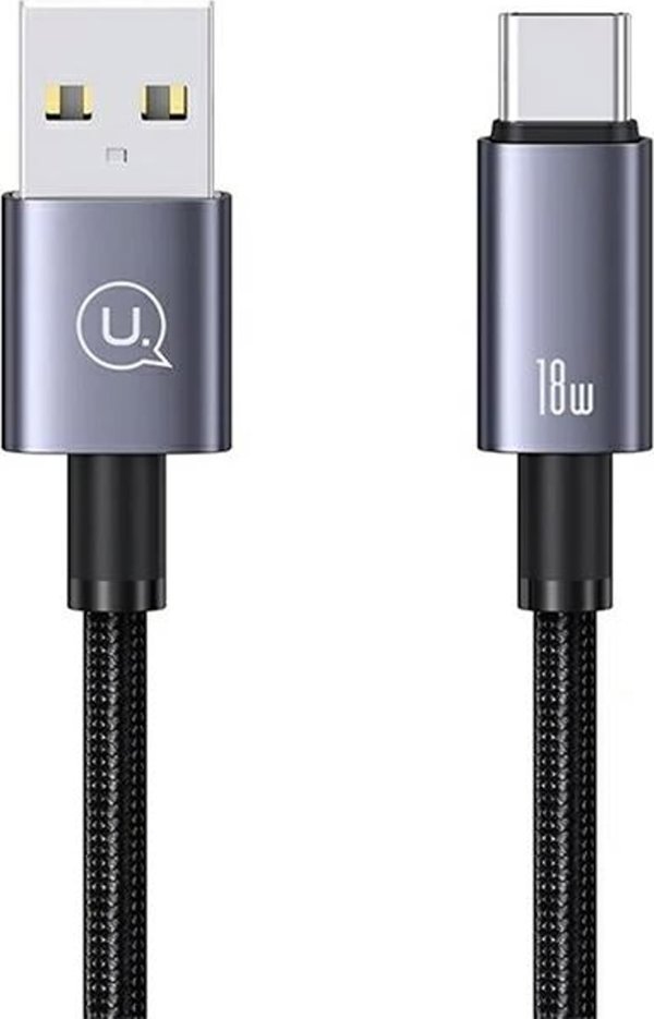 Καλώδιο USB Usams USB-A - USB-C 0.25 m Μαύρο (Usa001353)
