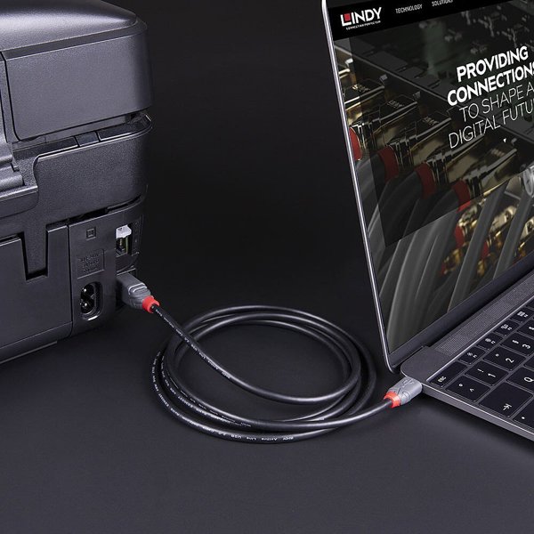 Καλώδιο USB Lindy USB-C σε USB-B Anthra Line, 3m, 5Gb/s, Μαύρο