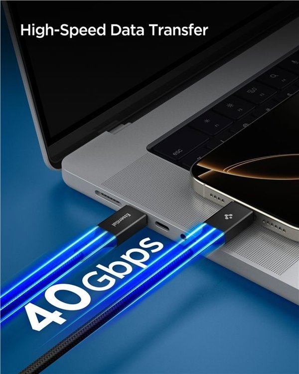 Kabel Spigen EB24015CC Essential USB-C Cable 240W 150cm Black