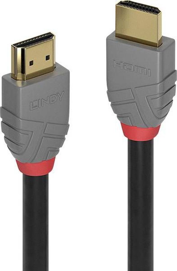 Lindy Καλώδιο HDMI 2.0 Anthra Line, Αρσενικό - Αρσενικό, Γκρι, 7.5m (36966)