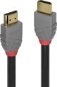 Lindy Καλώδιο HDMI 2.0 Anthra Line, Αρσενικό - Αρσενικό, Γκρι, 7.5m (36966)