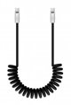 Kabel Newell USB-C - USB-C 100 W, 1,5 m, silikonowy, spiralny, czarny