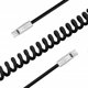 Kabel Newell USB-C - USB-C 100 W, 1,5 m, silikonowy, spiralny, czarny