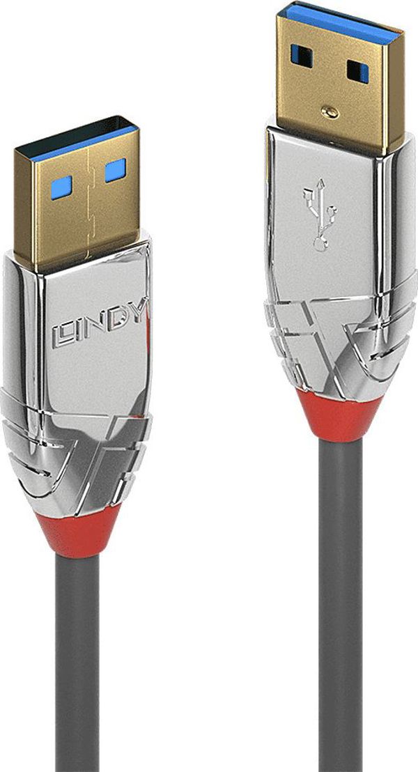 Kabel USB Lindy USB-A - USB-A 5 m Szary (36629)