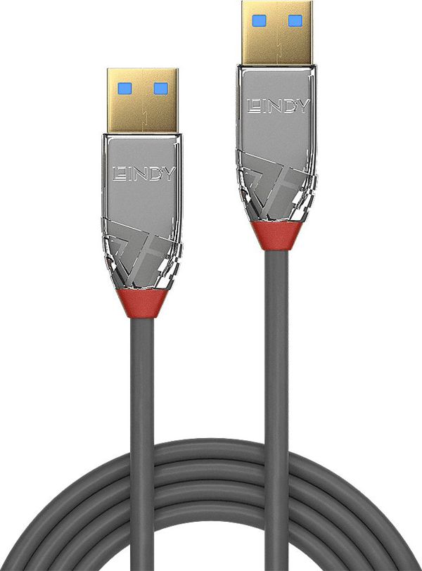 Kabel USB Lindy USB-A - USB-A 5 m Szary (36629)