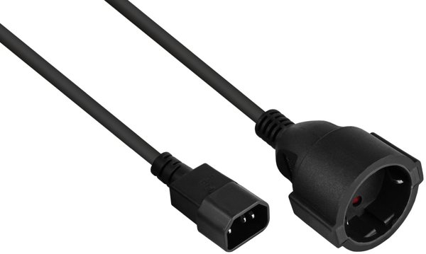 Kabelmeister SK1402-S005 καλώδιο τροφοδοσίας μαύρο 0,5 μ IEC C14 υποδοχή τροφοδοσίας τύπου F