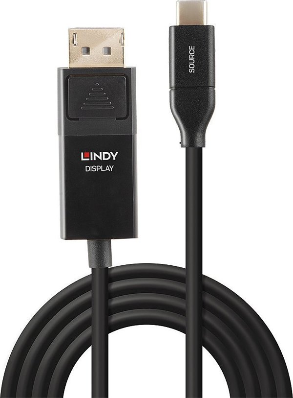 Lindy Καλώδιο USB-C σε DisplayPort 3m Μαύρο (43303)