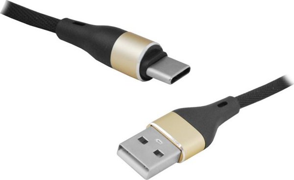 Καλώδιο USB LTC USB-A - USB-C 2 m Μαύρο-χρυσό (LX8572B 2M)