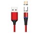 PremiumCord Καλώδιο USB 3 σε 1 USB-A σε MicroUSB & USB-C 1m, Πλεκτό Κόκκινο (ku2m1fgr)