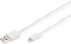Digitus Καλώδιο USB-A σε Lightning 2m, MFi Πιστοποιημένο, Γρήγορη Φόρτιση, Λευκό (DB-600106-020-W)