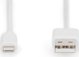 Digitus Καλώδιο USB-A σε Lightning 2m, MFi Πιστοποιημένο, Γρήγορη Φόρτιση, Λευκό (DB-600106-020-W)