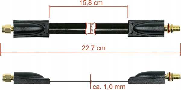 Kabel Alcasa Kabelmeister FD-S20MF kabel koncentryczny 0,227 m SMA Czarny