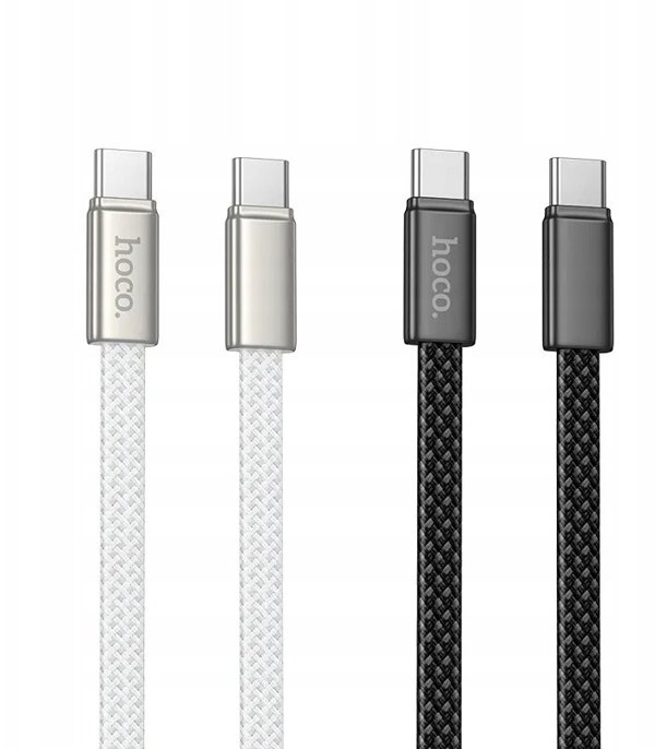 Kabel USB C do USB C Hoco 3A 60W plaski 1 m X125 czarny