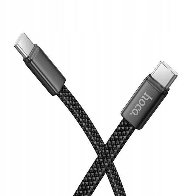 Kabel USB C do USB C Hoco 3A 60W plaski 1 m X125 czarny