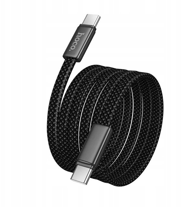 Kabel USB C do USB C Hoco 3A 60W plaski 1 m X125 czarny