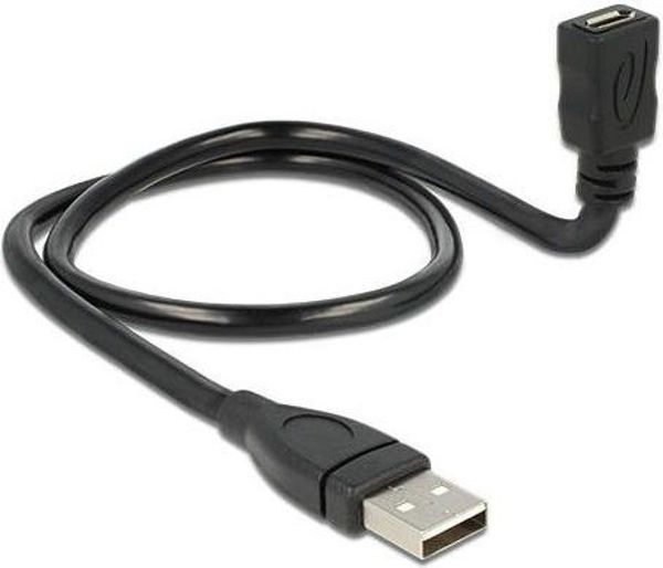 Kabel USB Delock USB-A - 0.5 m Czarny (83922)