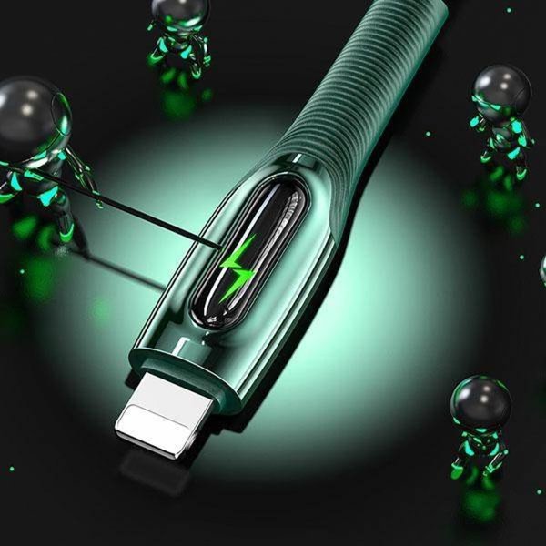 USAMS Καλώδιο USB-C σε Lightning US-SJ518, 20W PD, Smart Power-off, Πλεκτό, 1.2m, Dark Green