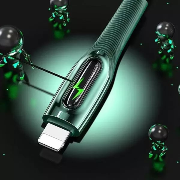 USAMS Καλώδιο USB-C σε Lightning US-SJ518, 20W PD, Smart Power-off, Πλεκτό, 1.2m, Dark Green