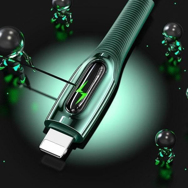 USAMS Καλώδιο USB-C σε Lightning US-SJ518, 20W PD, Smart Power-off, Πλεκτό, 1.2m, Dark Green