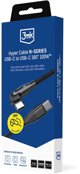 3MK Hyper Cable N-Series Καλώδιο USB-C σε USB-C 100W 1m, PD 3.0 & QC 3.0, Μαύρο