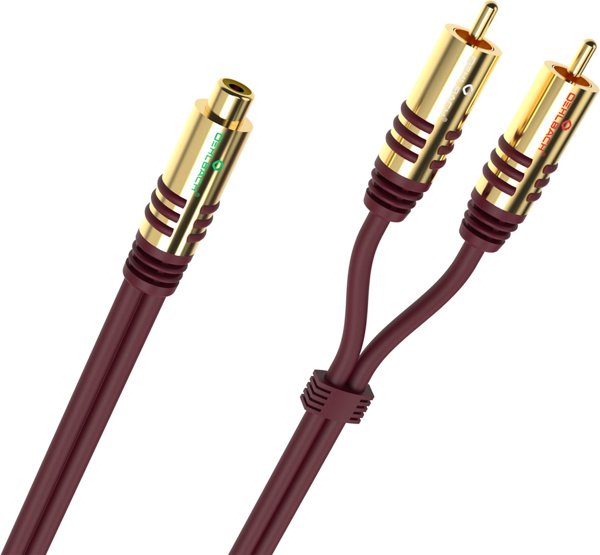 Oehlbach D1C20560 Καλώδιο RCA, 2x RCA Αρσενικό σε RCA Θηλυκό, 0.2m, Μπορντό