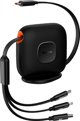 Kabel USB Baseus USB-C - USB-C + microUSB + Lightning 1.7 m Czarny (6932172610258)