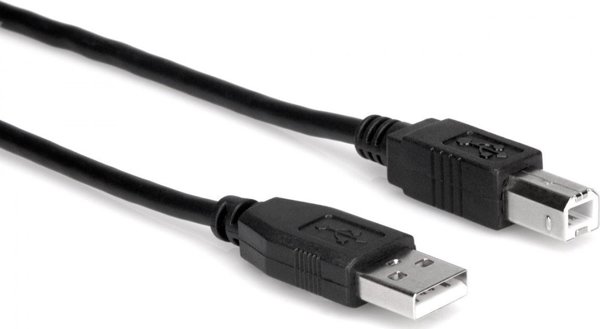 Hosa Καλώδιο USB-205AB USB-A σε USB-B 1.5m, Μαύρο