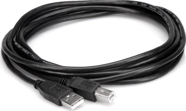 Hosa Καλώδιο USB-205AB USB-A σε USB-B 1.5m, Μαύρο