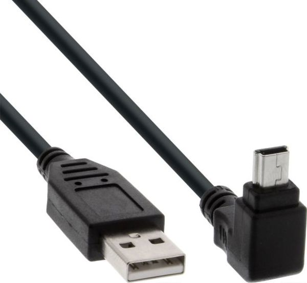 Καλώδιο USB InLine USB-A σε MiniUSB 0.3m, Μαύρο (34103)