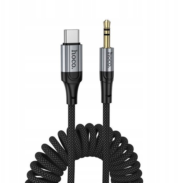Kabel AUX Jack 3,5 mm do USB C Hoco 1,5 m UPA33B czarny