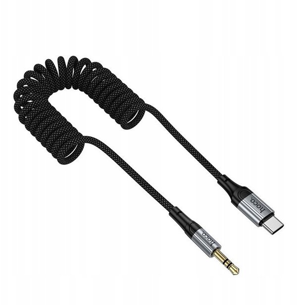 Kabel AUX Jack 3,5 mm do USB C Hoco 1,5 m UPA33B czarny