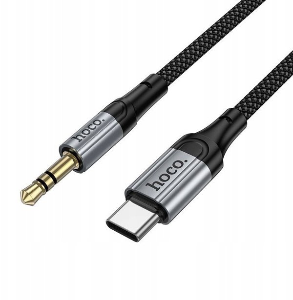 Kabel AUX Jack 3,5 mm do USB C Hoco 1,5 m UPA33B czarny