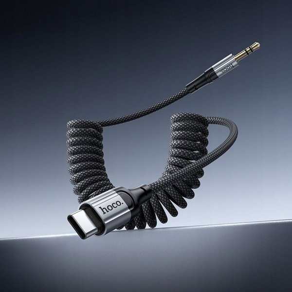 Kabel AUX Jack 3,5 mm do USB C Hoco 1,5 m UPA33B czarny