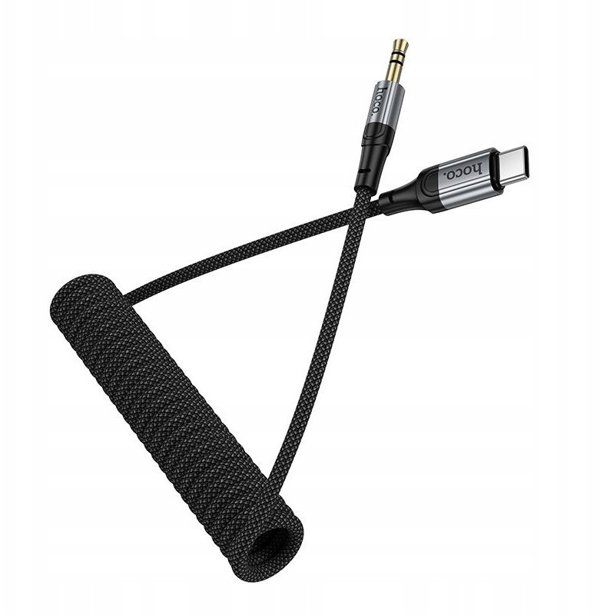 Kabel AUX Jack 3,5 mm do USB C Hoco 1,5 m UPA33B czarny