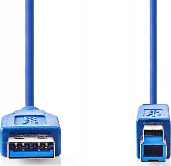Kabel USB Nedis USB-A - USB-B 3 m Niebieski (CCGP61100BU30)