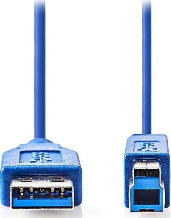 Kabel USB Nedis USB-A - USB-B 3 m Niebieski (CCGP61100BU30)