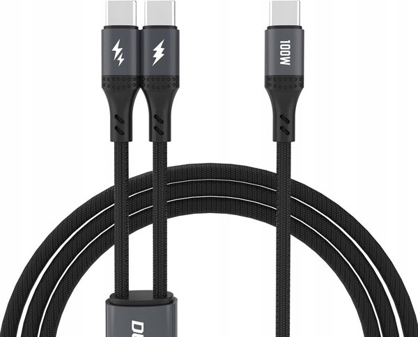 Καλώδιο USB Dudao Καλώδιο Dudao L3F 2w1 100W 1,2m 2 x USB-C - μαύρο